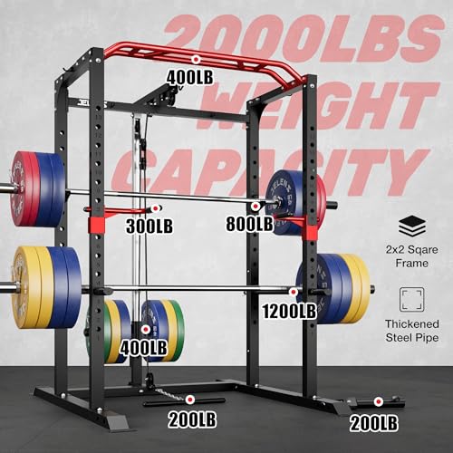 JELENS S11 Power Cage with 2000LB Capacity and Multi-Function Home Gym Rack