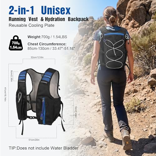 Cooling Vest for Men & Women - Aerospace-Grade Ice Vest, Black, Medium, Water-Activated