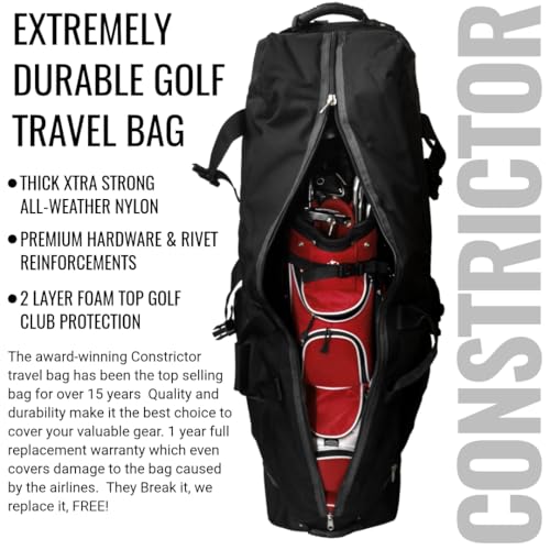 Golf Travel Bag Cover with Thick Foam Padding - Black/Grey