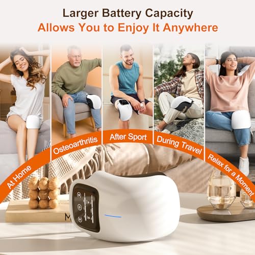 Cordless Knee Massager with Infrared Heat, Vibration & LED Screen