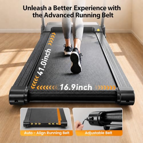 JAGJOG Foldable Ebony Treadmill with 15% Auto Incline & 8.8 MPH Speed
