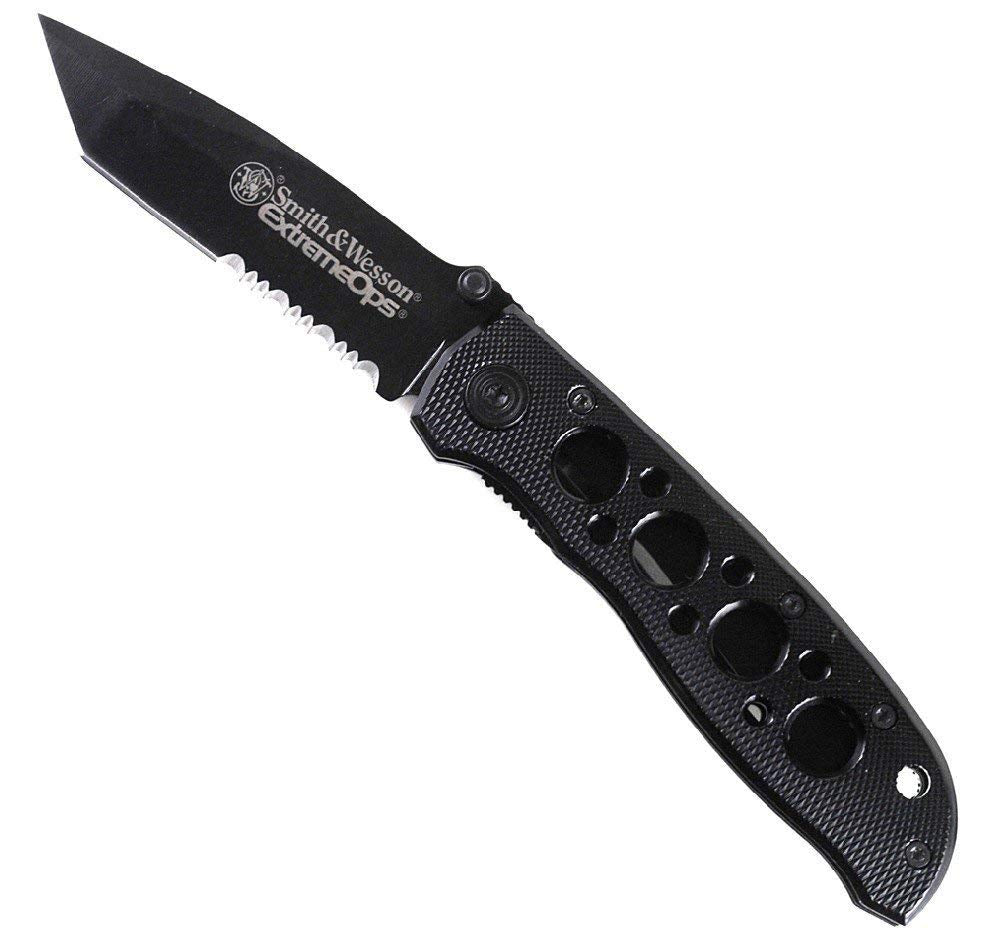 Smith & Wesson unisex adult Clam Smith Wesson Extreme Ops Tanto 40Ser 4 1In Clm, Black, One Size US