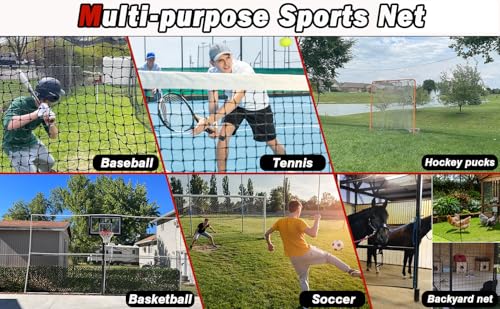 10x40 FT Heavy Duty Baseball Softball Backstop Nets for Sports Practice & Safety