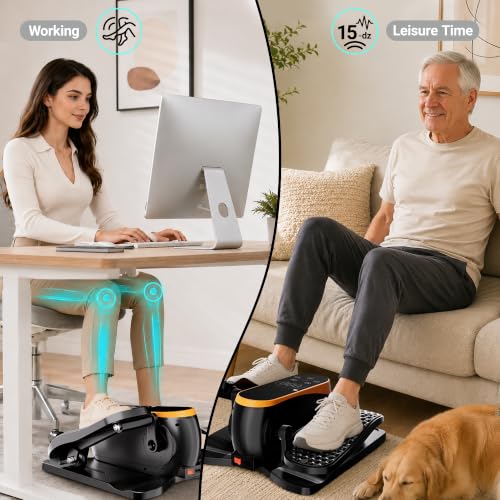 Electric Under Desk Elliptical for Seniors - Motorized Leg Exerciser with Remote