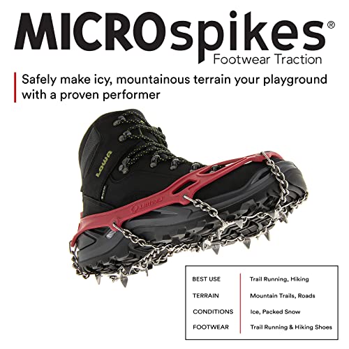 Kahtoola MICROspikes Winter Snow & Ice Traction Gear Red X-Large