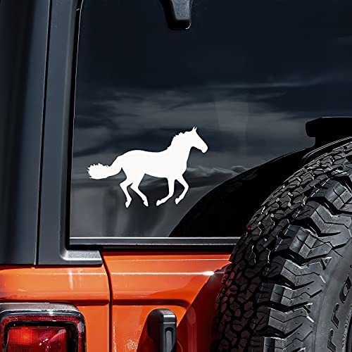 Running Horse Vinyl Decal Sticker for Cars Walls Laptop White 5.5x3 inches
