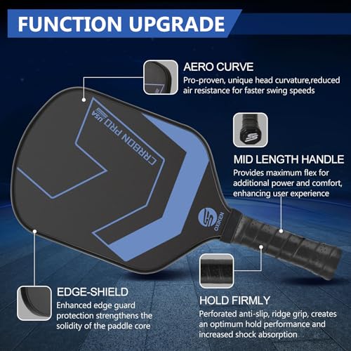 SS OXIKEN USAPA Approved Carbon Fiber Pickleball Paddle Blue 16mm
