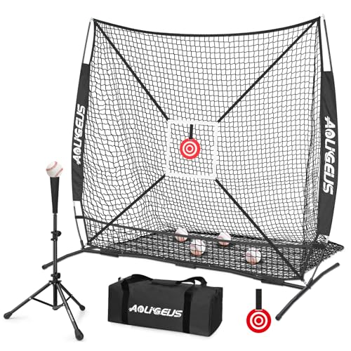 6x6 Ft Baseball Softball Practice Net with Strike Zone - Black Pro Version