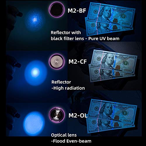 Weltool M2-BF 365nm UV Flashlight Portable Stainless Steel 1800mW for Stain Detection