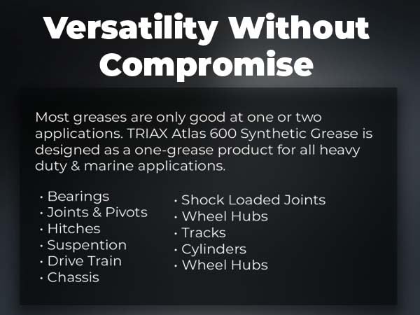 Triax Atlas 600 Full Synthetic Grease 10-Tube Pack - Ultra Duty Marine & All-Temp Wheel Bearings & Joints
