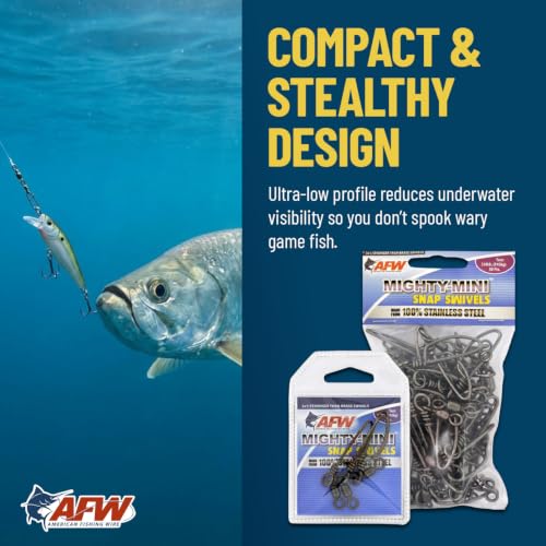 AFW Mighty-Mini Wire Fishing Swivels 4/0 600Lb 50 Pcs - Strong & Corrosion-Resistant
