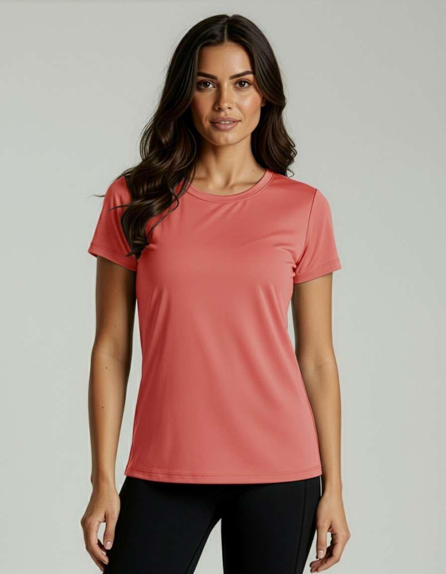 Real Essentials Women's Athletic T-Shirts - 5 Pack Short Sleeve Mesh Insert for Gym & Yoga (Plus)