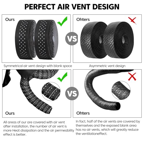 Bike Handlebar Tape Non-Slip Silicone Road Bicycle Handlebar Wrap - Black