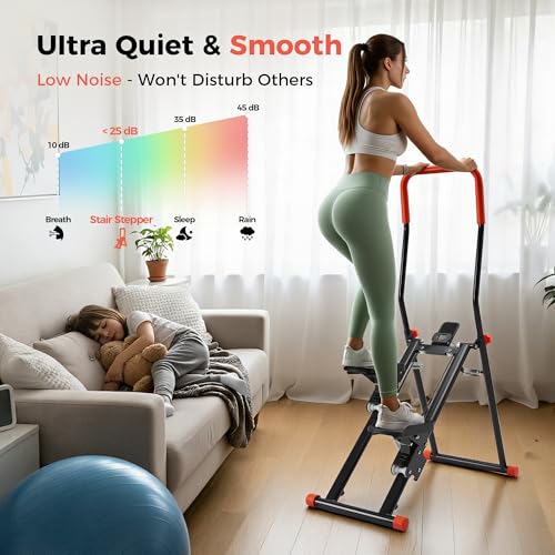 Black Adjustable Home Stepper Machine with Large Non-Slip Pedals - 2.0 Version