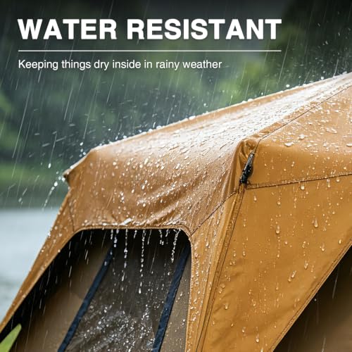 Ever Advanced 6 Person Blackout Instant Cabin Tent - Orange, Easy Setup, Family Camping Gear