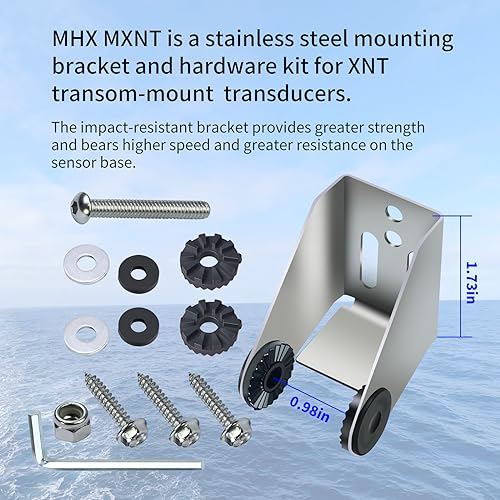 Marine Transom Bracket for XNT Transducer - Stainless Steel Mounting Hardware