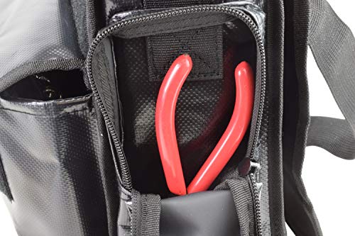 Surf Fishing Tackle Bag with Multiple Pouches and Adjustable Strap