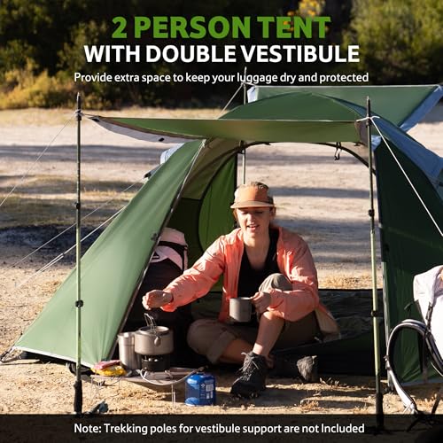Naturehike Bleik-B 2 Person Camping Tent - Forest Green Lightweight Waterproof Shelter