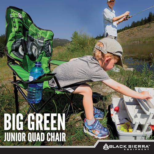 Kids Tractor Camping Chair - Big Green, Folding Outdoor Seat, 150 lb Capacity