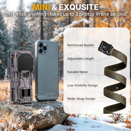 Camo 4-Pack Trail Camera with Night Vision, Fast Trigger 0.05s Waterproof Deer Camera for Wildlife & Security
