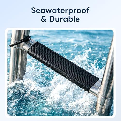 Marinexplore 4-Step Telescoping Boat Ladder for Pontoon & Outboards, Marine-Grade Stainless Steel