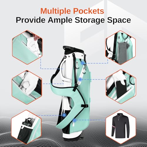 Full Choice Mint Lightweight Golf Stand Bag with 4-Way Dividers & Dual Straps