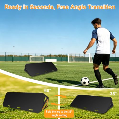 Black 40x16 Inch 3-Angle Soccer Rebounder Board for Passing Shooting Training