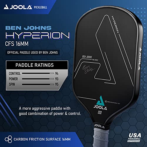 JOOLA Ben Johns Hyperion CFS Pickleball Paddle - Official Signature Elongated Handle, High Spin & Grit - Original