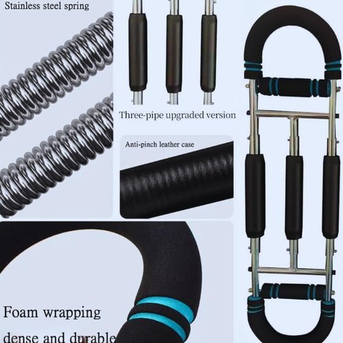 NUJFITNESS Twister Arm Trainer Adjustable 9-Level (20-270lbs) Forearm & Chest Workout Equipment, Power Twister Bar Chest Expander for Arm, Shoulder & Upper Body Home Gym Strength Training