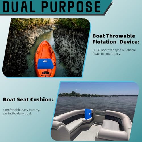 Blue 2-Pack Boat Throwable Flotation Cushion Emergency Marine Foam Safety Device