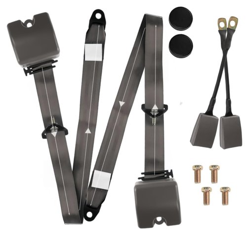 2 Pack 3 pt Pads Adjustable Retractable Straps Cover Universal Replacement Set for Golf Cart,Go Kart,Minivan Van,SUV,UTV, VR,Pickup,Truck for Modification Belt Protective Covers Kit (Gray)