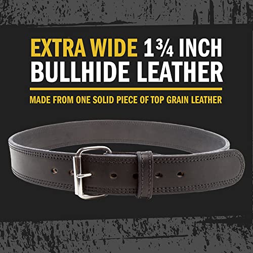 Black 38 Belt Size Concealed Carry Leather Gun Belt - Made in USA