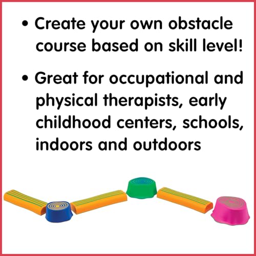 edxeducation Step-a-Trail Obstacle Course for Kids - Logs & Stumps, Indoor & Outdoor