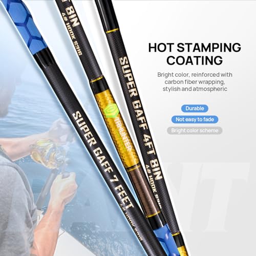 Blue 4'8'' Carbon Fiber Fishing Gaff with 4'' Stainless Steel Hook - Saltwater