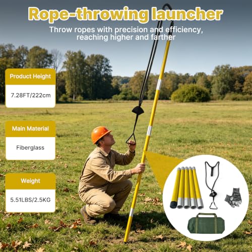 Yellow Arborist Slingshot Throw Line Launcher for Tree Trimming & Outdoor Use