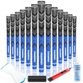 Oversize Golf Grip Set Blue - 13 Pack with Solvent, Tapes, Clamp & Blade