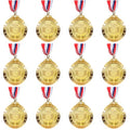 12 Pack Volleyball Medals for Kids & Adults - 2 Inch Award Pins with Ribbon