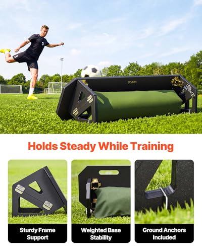 40" x 12" Soccer Rebounder Board - Portable Foldable Training Wall with 2 Angles