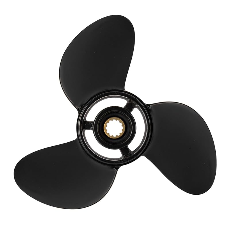 Outboard Propeller 7.8x8 RH Aluminum 3-Blade 12-Spline for 4-6HP Tohatsu Mercury Nissan