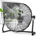 20-Inch Solar-Powered Rechargeable Outdoor Fan with 40W Solar Panel, 18 Speed, 12-60H Runtime