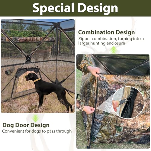 Phoncoo 4-Panel See Through Hunting Blind for Deer & Turkey, 2-3 Person