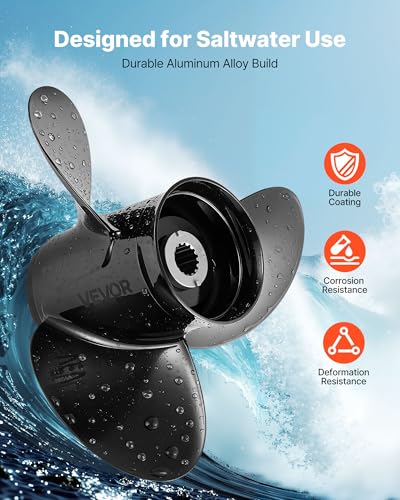 OEM Aluminum Outboard Propeller 15 Spline RH 3-Blade for Mercury 40-140 HP - Variation 48-77344A45