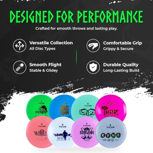 Disc Golf Set 8 Discs - PDGA Approved Complete Starter Pack for All Skill Levels