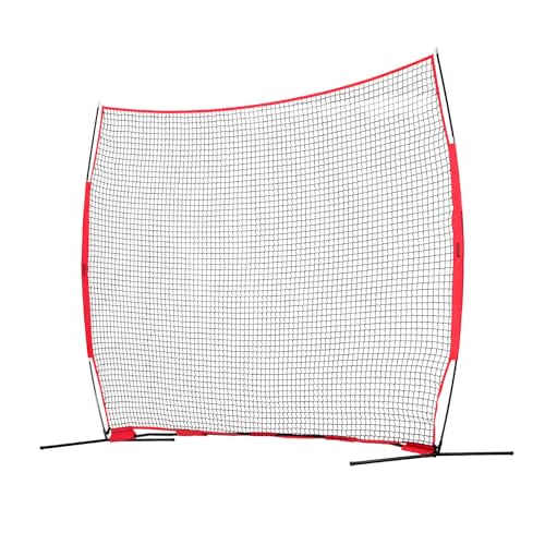 VEVOR 12x9 Ft Red Multi-Sport Barricade Backstop Net with Carry Bag