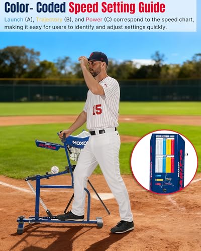 Manual Baseball & Softball Pitching Machine with Ball Caddy - Portable Batting & Fielding Trainer