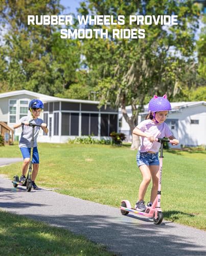 FanttikRide C9 Pro Kids Electric Scooter Black - Adjustable Height, Rainbow Lights, 5 Miles Range