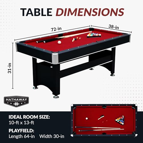 Hathaway Spartan 6 Ft Multi-Game Table with Pool & Ping Pong - Space-Saving Combo