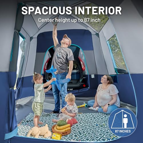 Timber Ridge Blue 5-9 Person SUV Camping Tent with Screen Porch & Rainfly