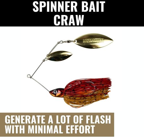 Lunkerhunt Impact Ignite - Fast-Sinking Spinnerbaits with 2 Willow Leaf Blades | Ideal for Bass & Trout Fishing