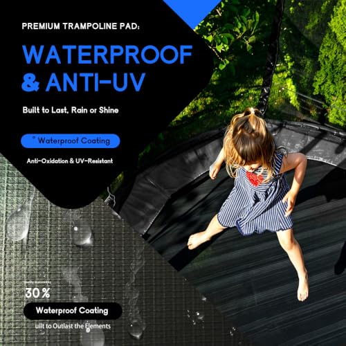 Polpagar 14FT Black Trampoline Pad - Weatherproof Outdoor Replacement Cover